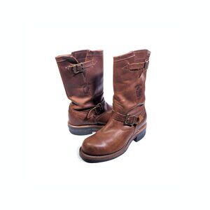 Chippewa Steel Toe Brown Leather Logger Boots Mens Size 6
